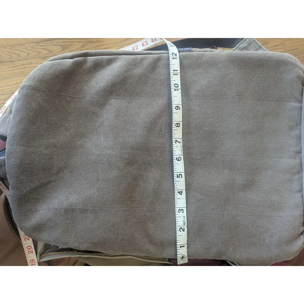 alilCanvas Backpack Brown Laptop Travel School Bag Brown Trim‎ Alilaus Day bag